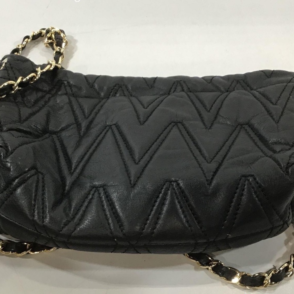 Mario Valentino Black Quilted Leather Chain Women's Crossbody Bag - Picture 4 of 5